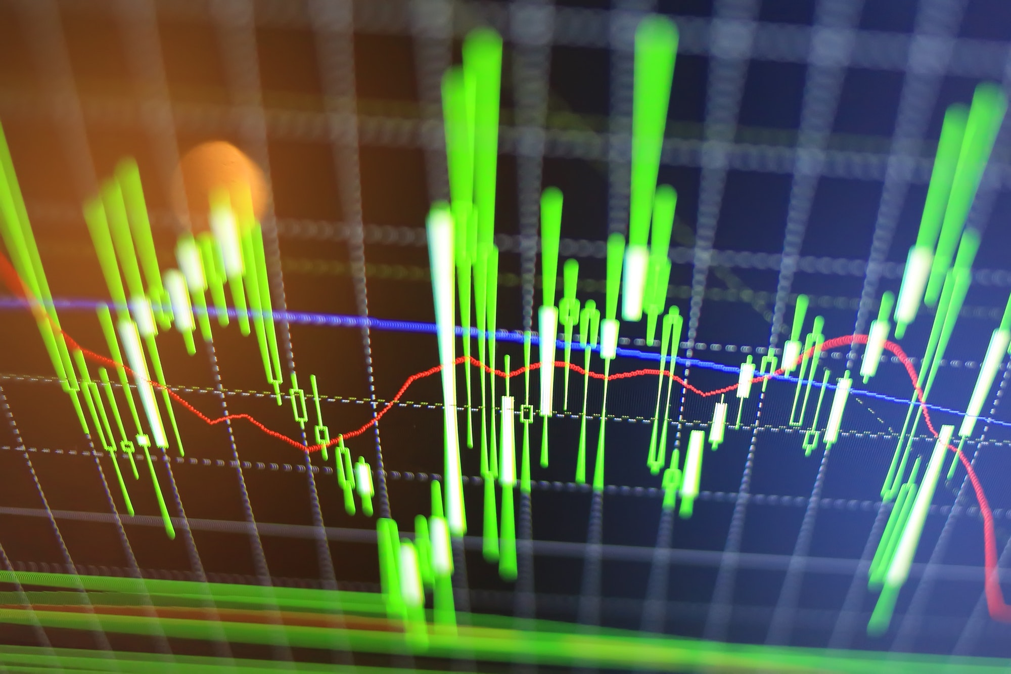 Stock market graph analysis for finance investment. Stock exchange market chart background.